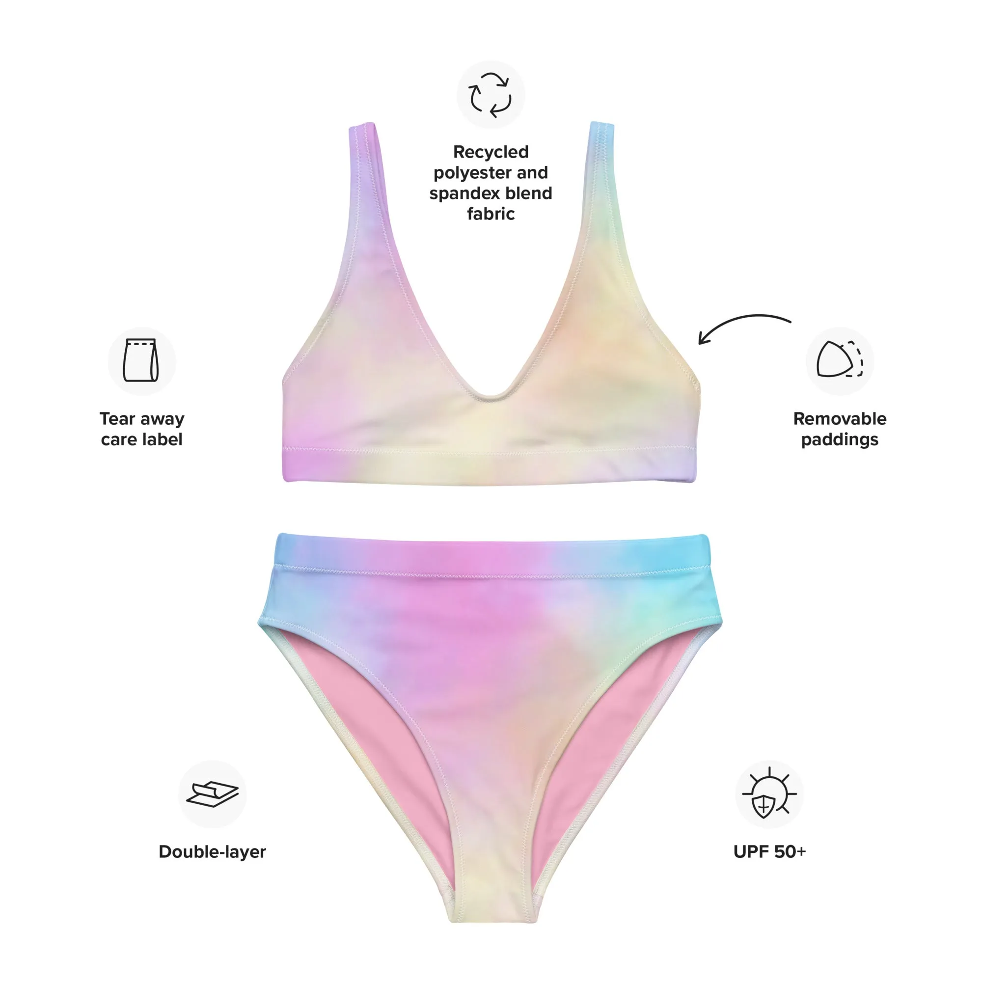Cotton Candy Recycled High-Waisted Bikini