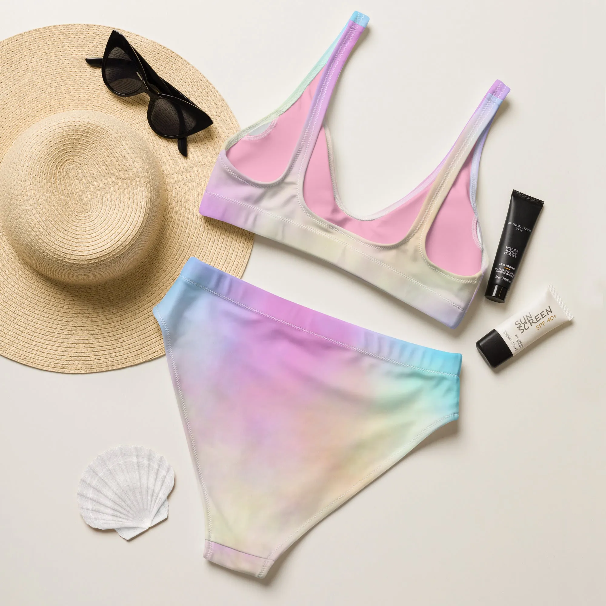 Cotton Candy Recycled High-Waisted Bikini