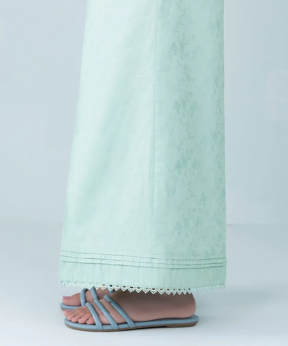 Cotton Jacquard Flared Pants