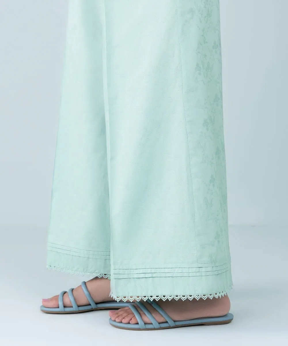Cotton Jacquard Flared Pants