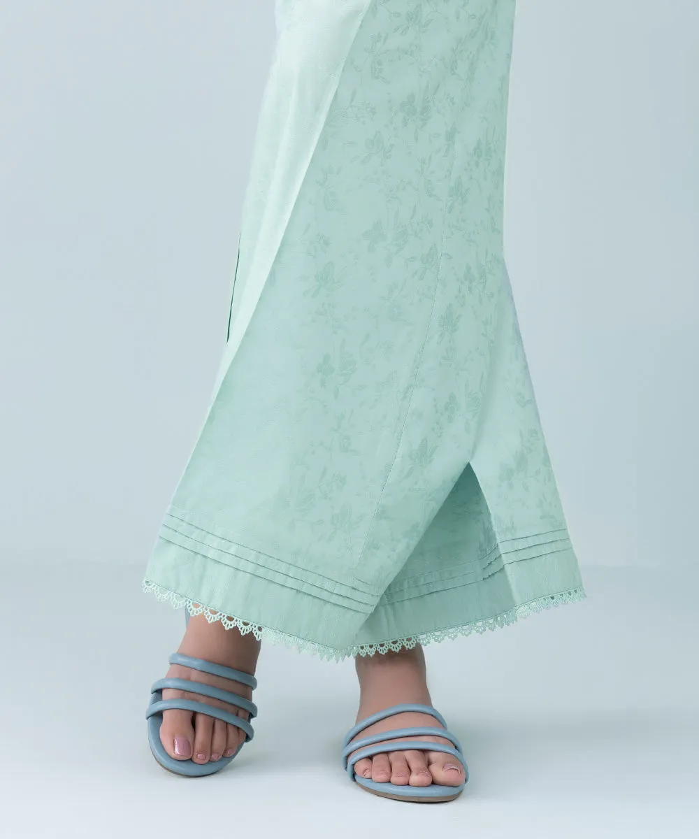 Cotton Jacquard Flared Pants