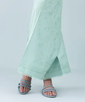 Cotton Jacquard Flared Pants