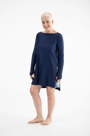 Cover Up Rashie Dress blue protea print