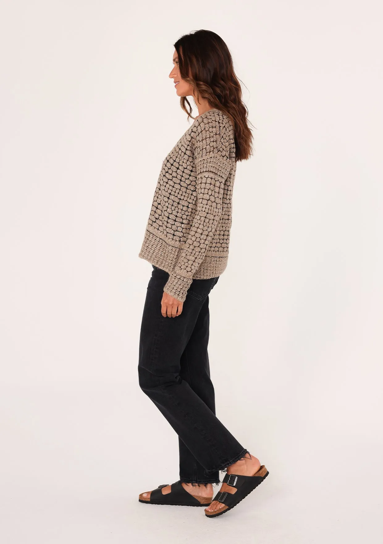 Cozy Long Sleeve V-Neck Tuck Stitch Sweater