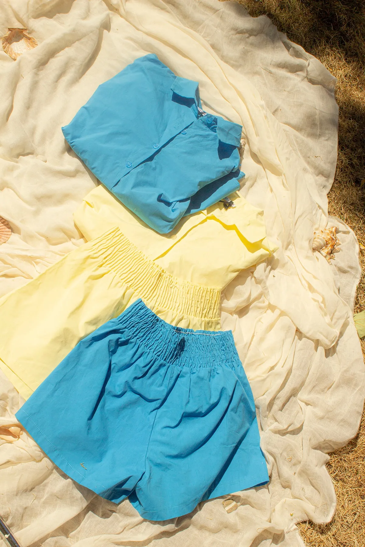 Crisp Ruched Top Colour Pop Shorts