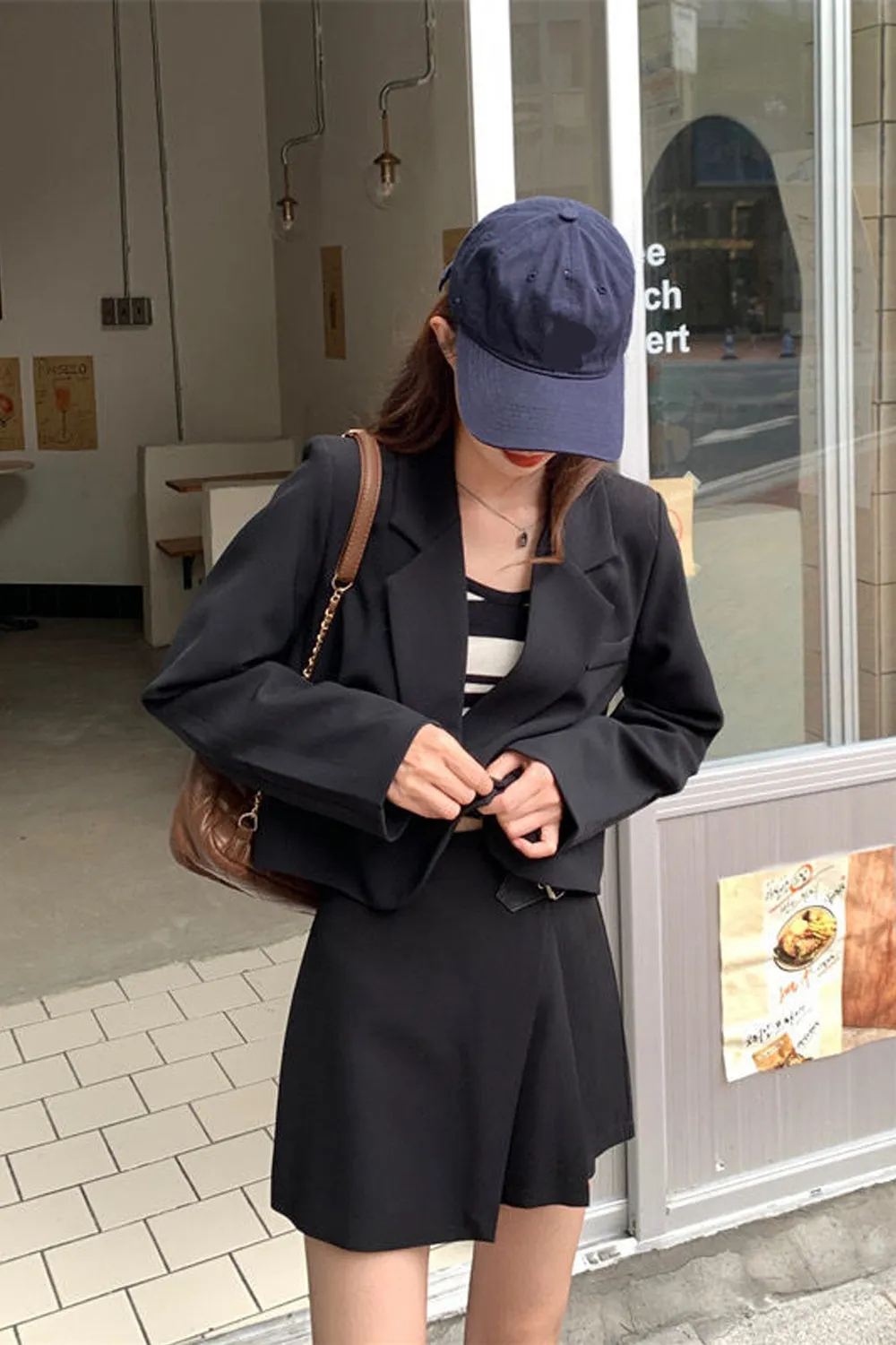Cropped Style Casual Simple Blazers