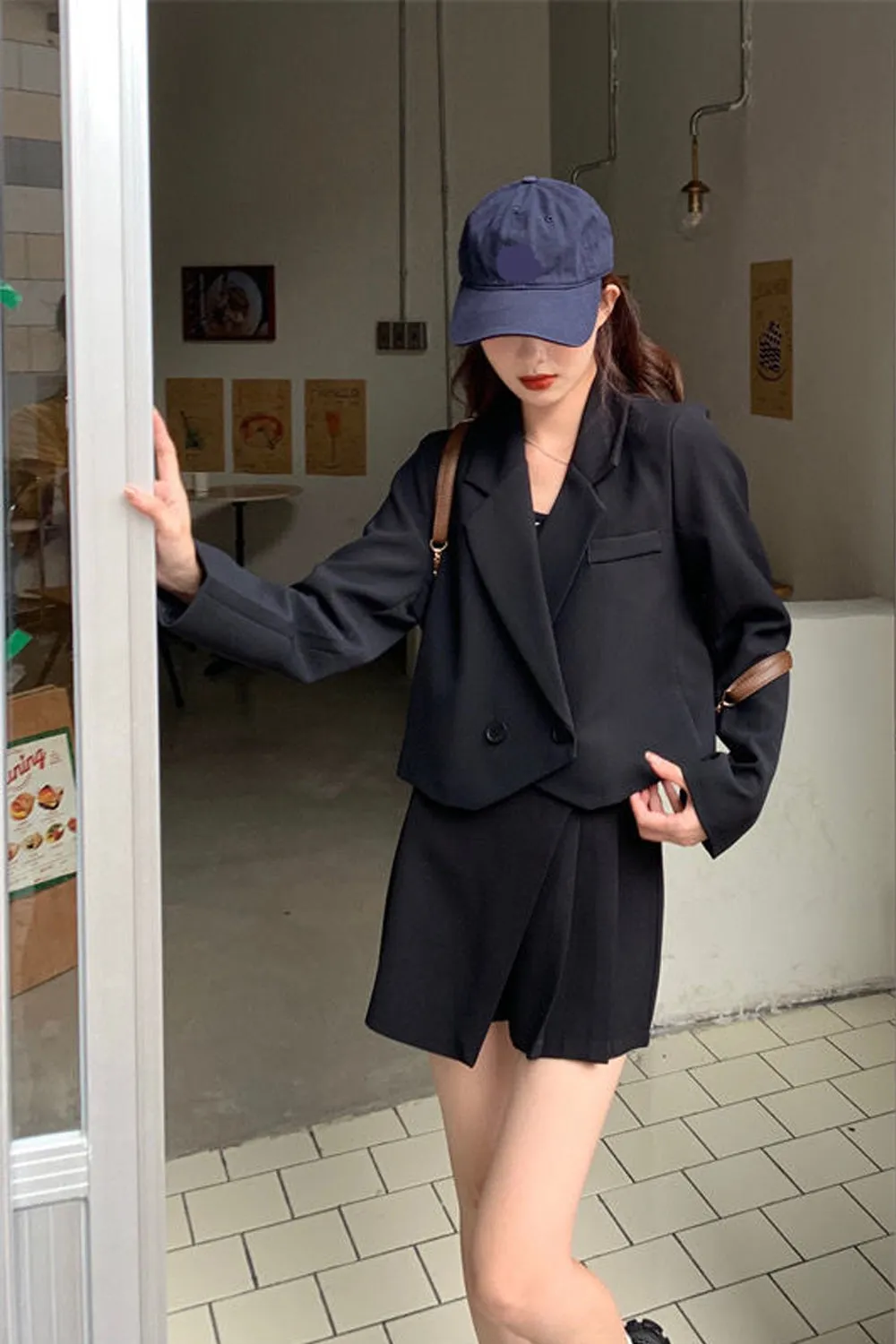 Cropped Style Casual Simple Blazers