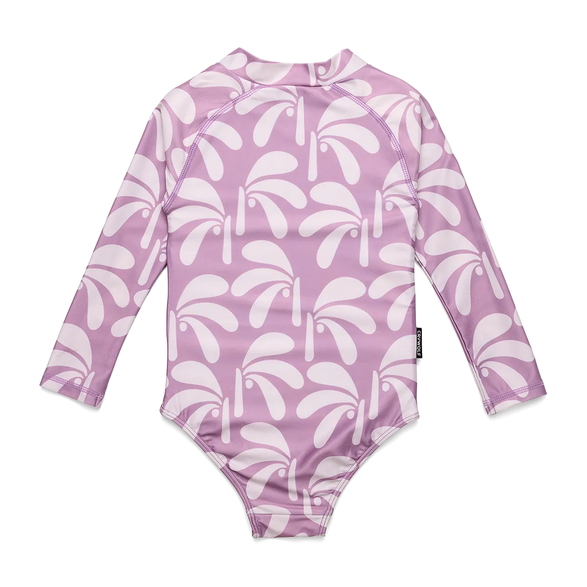 CRYWOLF LONG SLEEVE SWIMSUIT-LILAC PALMS