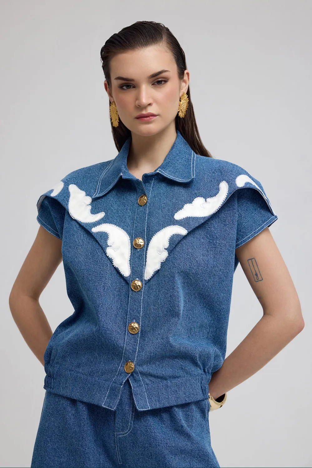 Cuba Applique Denim Co-ord Set