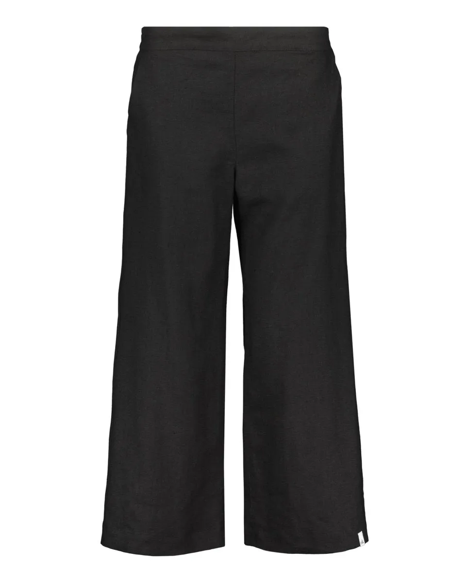 Culottes Linen Trousers Stonewashed Black
