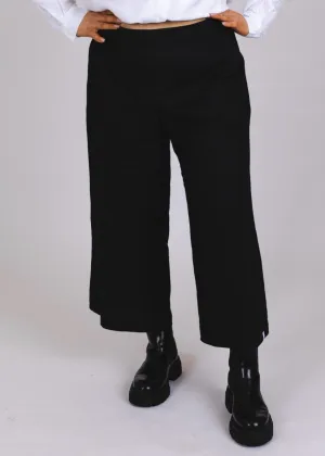 Culottes Linen Trousers Stonewashed Black