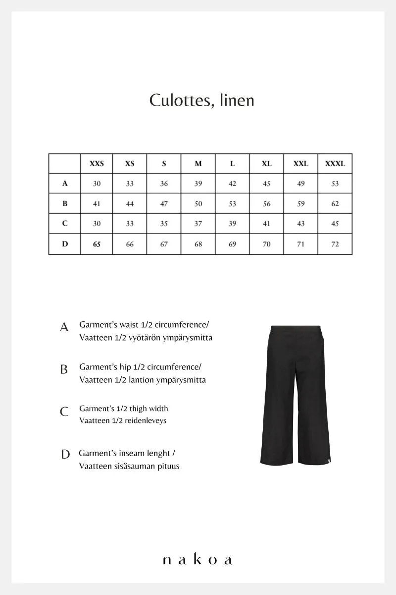 Culottes Linen Trousers Stonewashed Burnt Orange