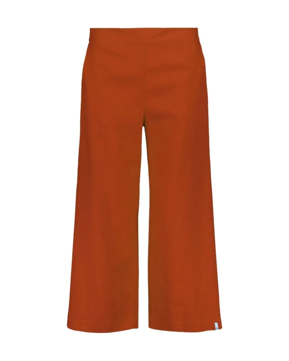 Culottes Linen Trousers Stonewashed Burnt Orange