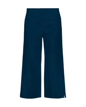 Culottes Linen Trousers Stonewashed Oxford Navy
