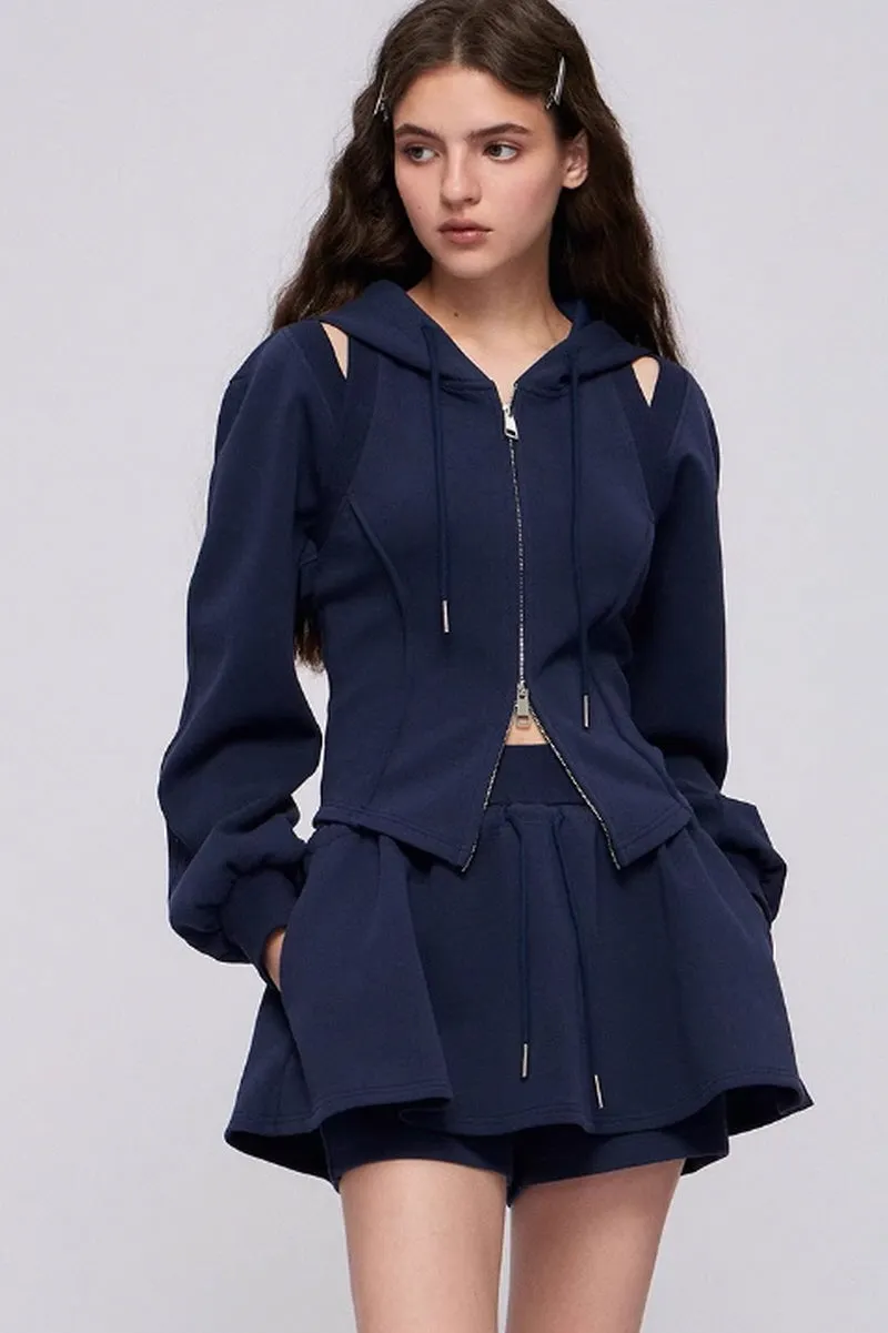 Cut-Out design Hooded Jacket / Trousers / Shorts
