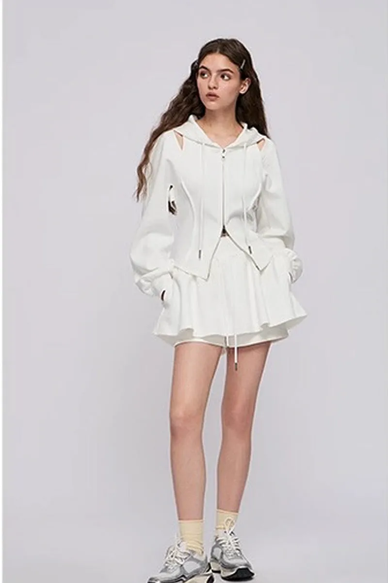 Cut-Out design Hooded Jacket / Trousers / Shorts