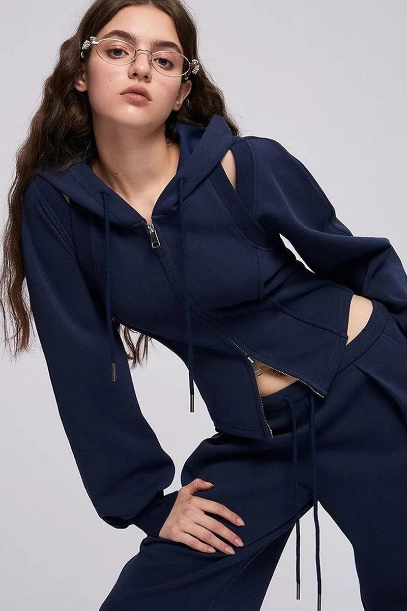 Cut-Out design Hooded Jacket / Trousers / Shorts