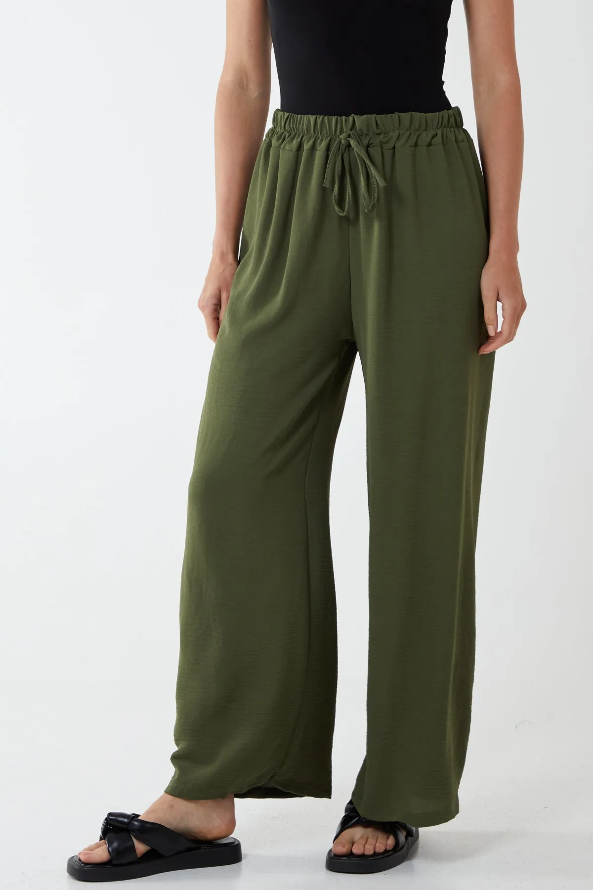 Drawstring Viscose Crepe Trouser