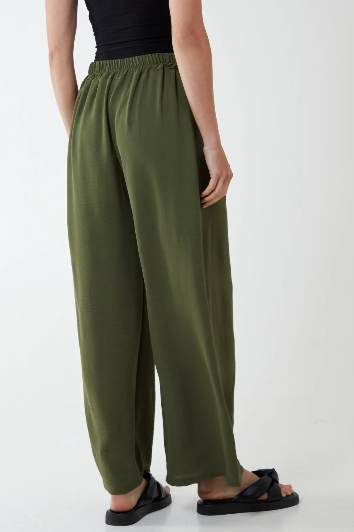 Drawstring Viscose Crepe Trouser