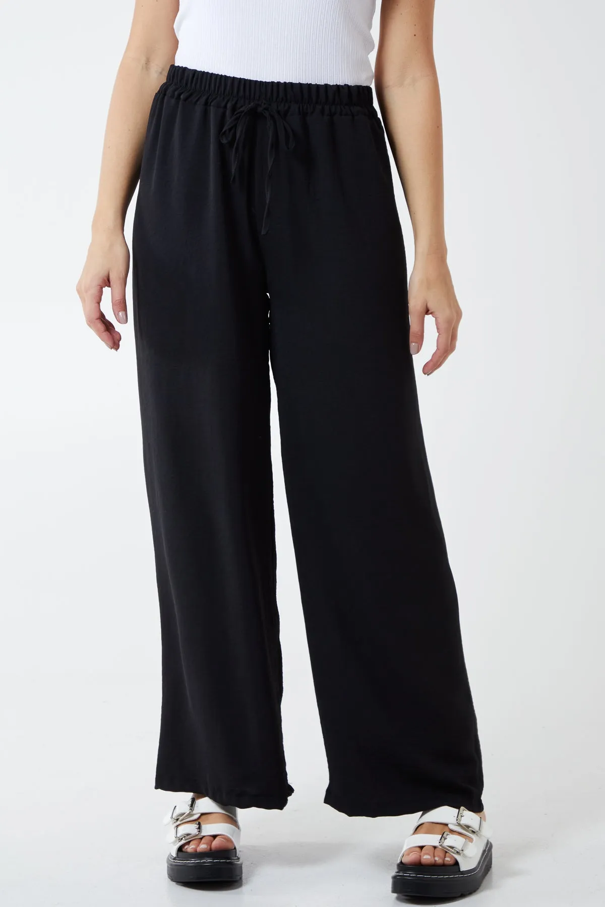 Drawstring Viscose Crepe Trouser