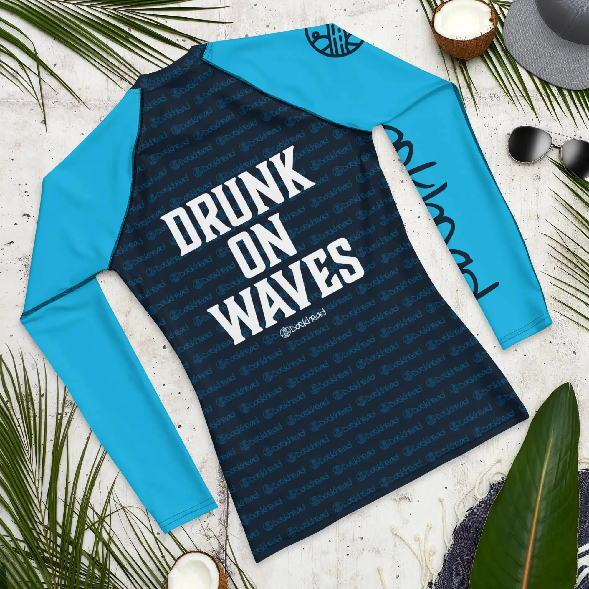Drunk On Waves Men's Rash Guard Shirt