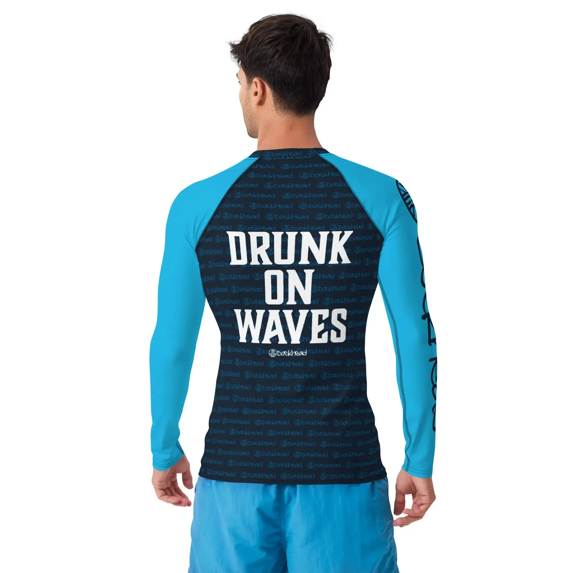 Drunk On Waves Men's Rash Guard Shirt