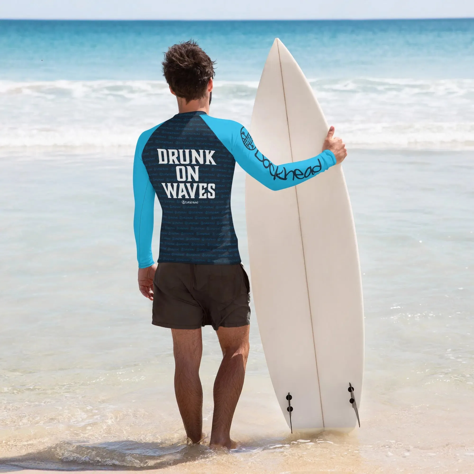 Drunk On Waves Men's Rash Guard Shirt