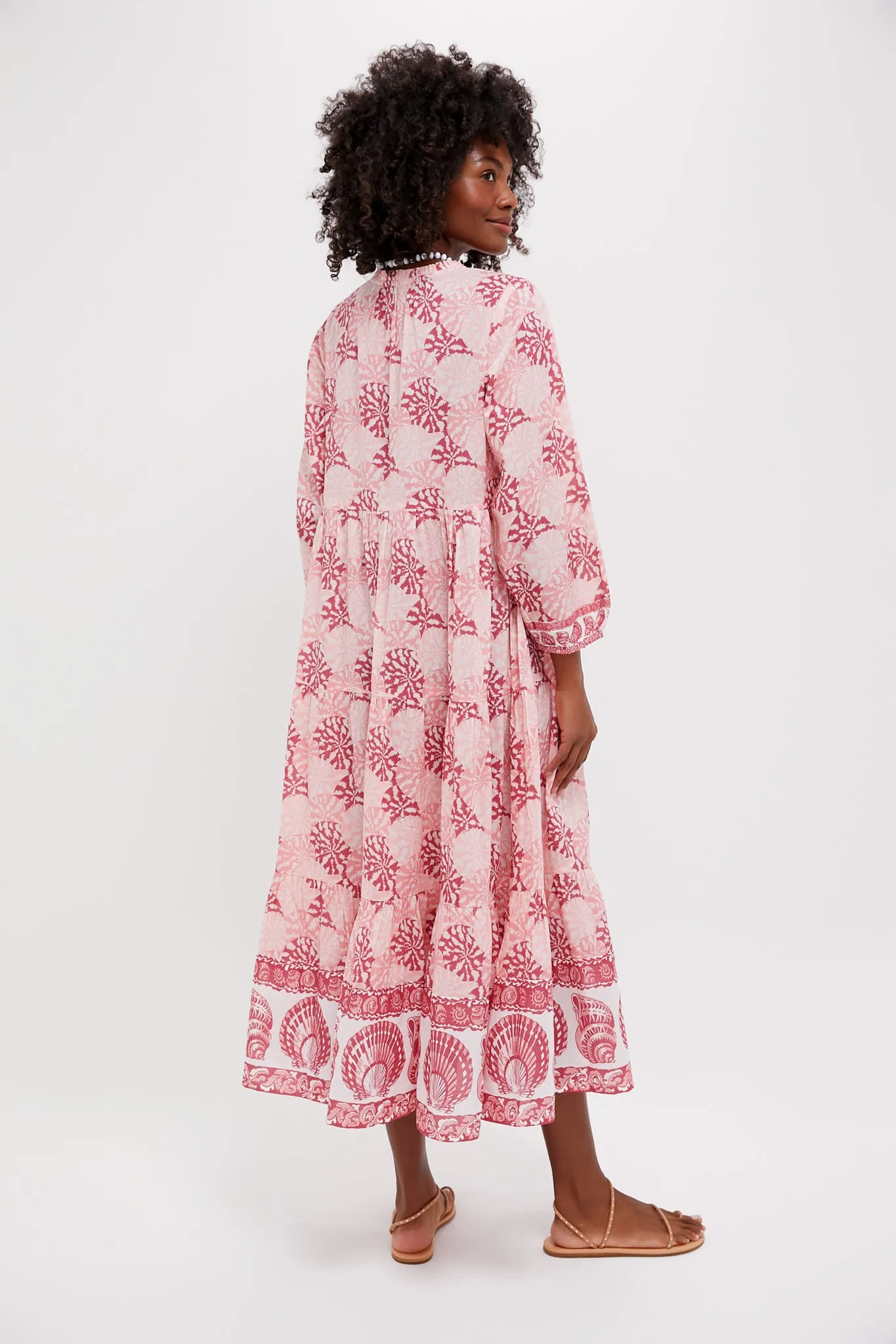 Dusty Rose Nautilus Shell Long Sleeve Salty Paloma Caftan
