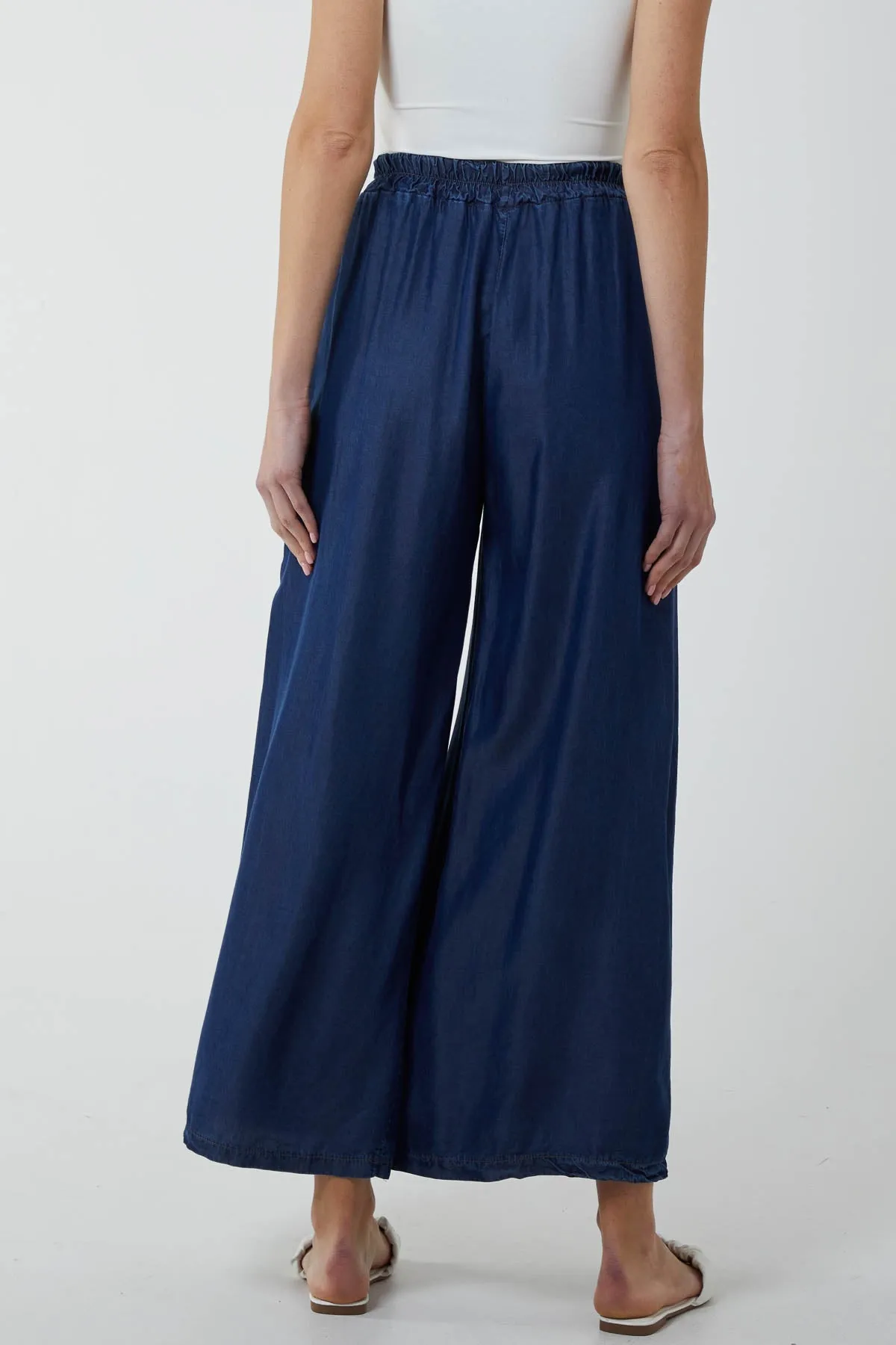 Elasticated Waist Denim Culottes