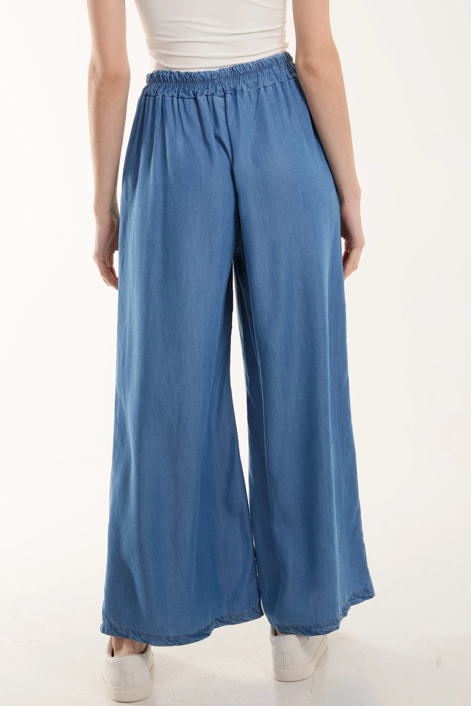 Elasticated Waist Denim Culottes