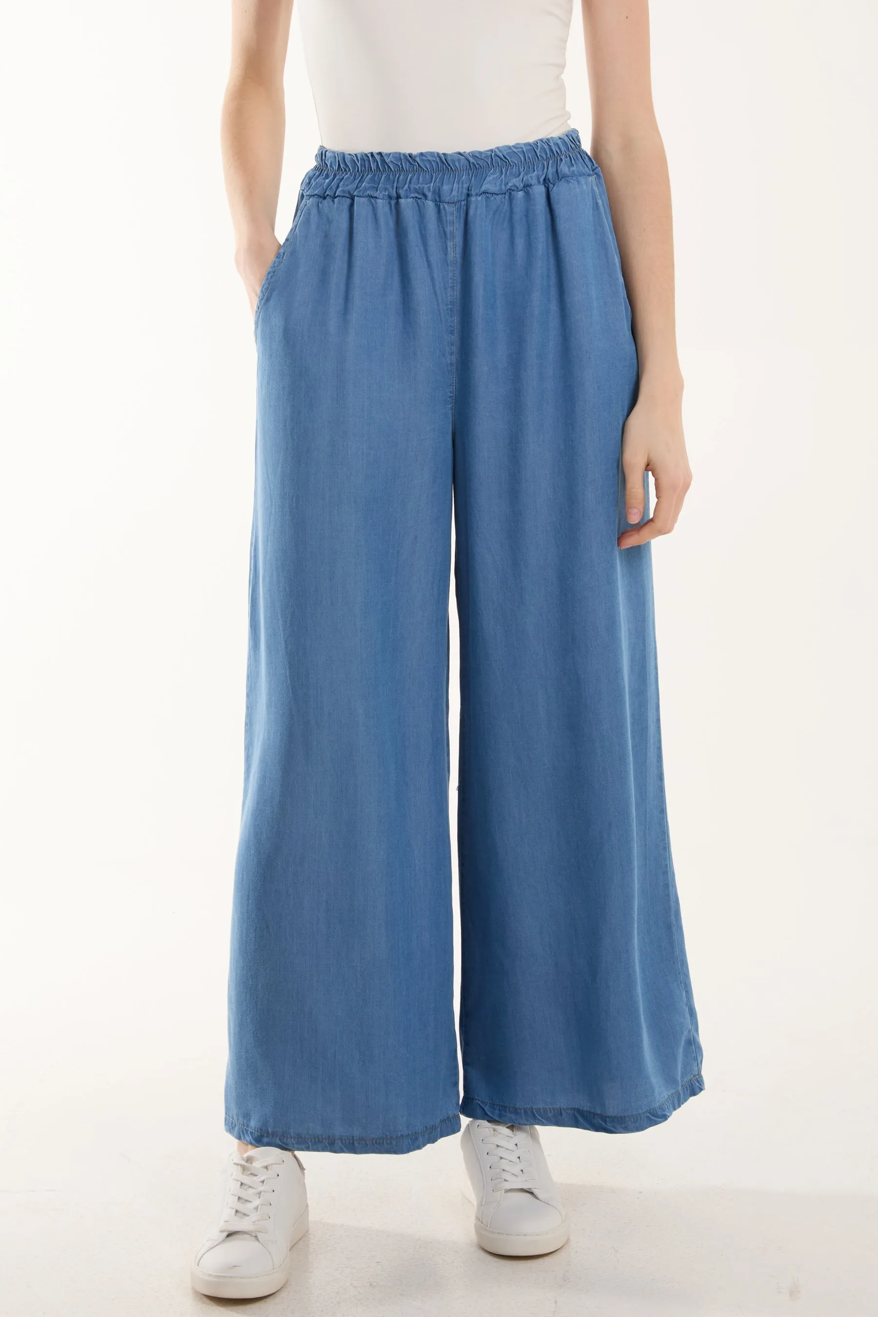 Elasticated Waist Denim Culottes