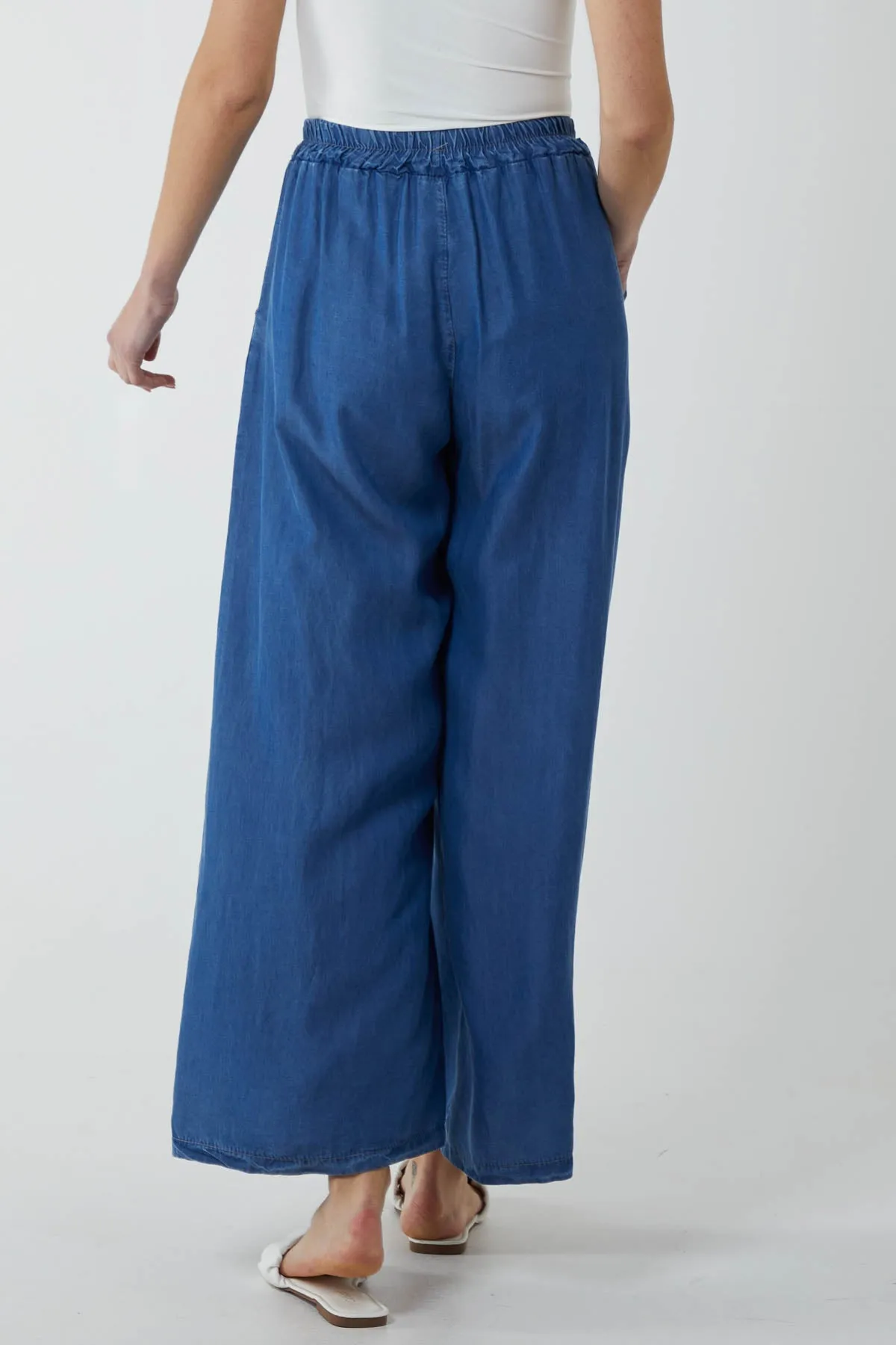 Elasticated Waist Denim Culottes