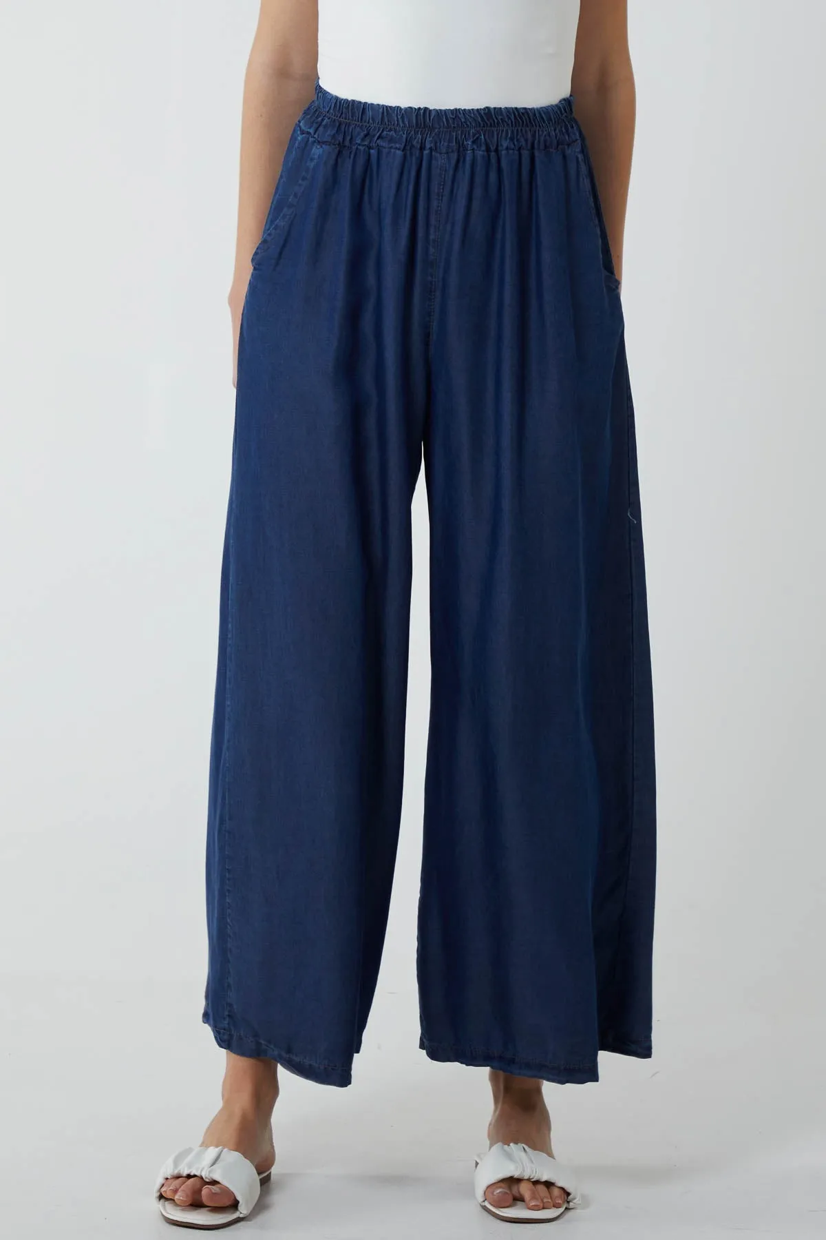 Elasticated Waist Denim Culottes