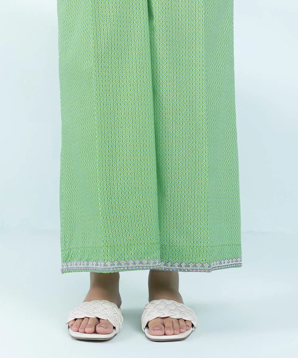 Embroidered Cambric Flared Pants