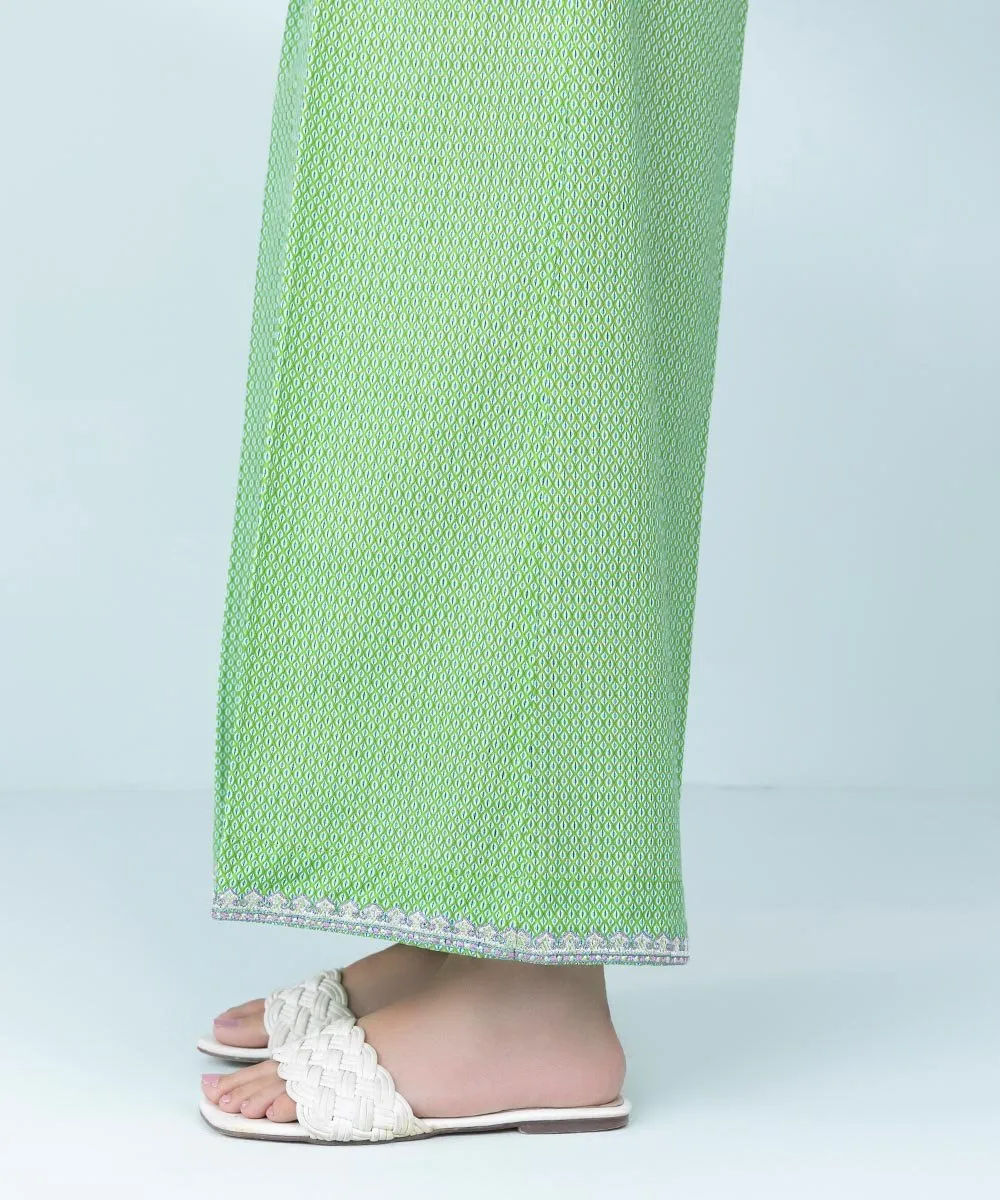 Embroidered Cambric Flared Pants
