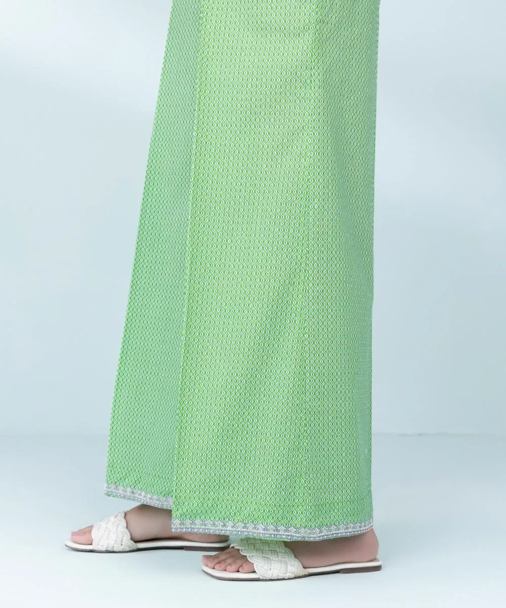 Embroidered Cambric Flared Pants