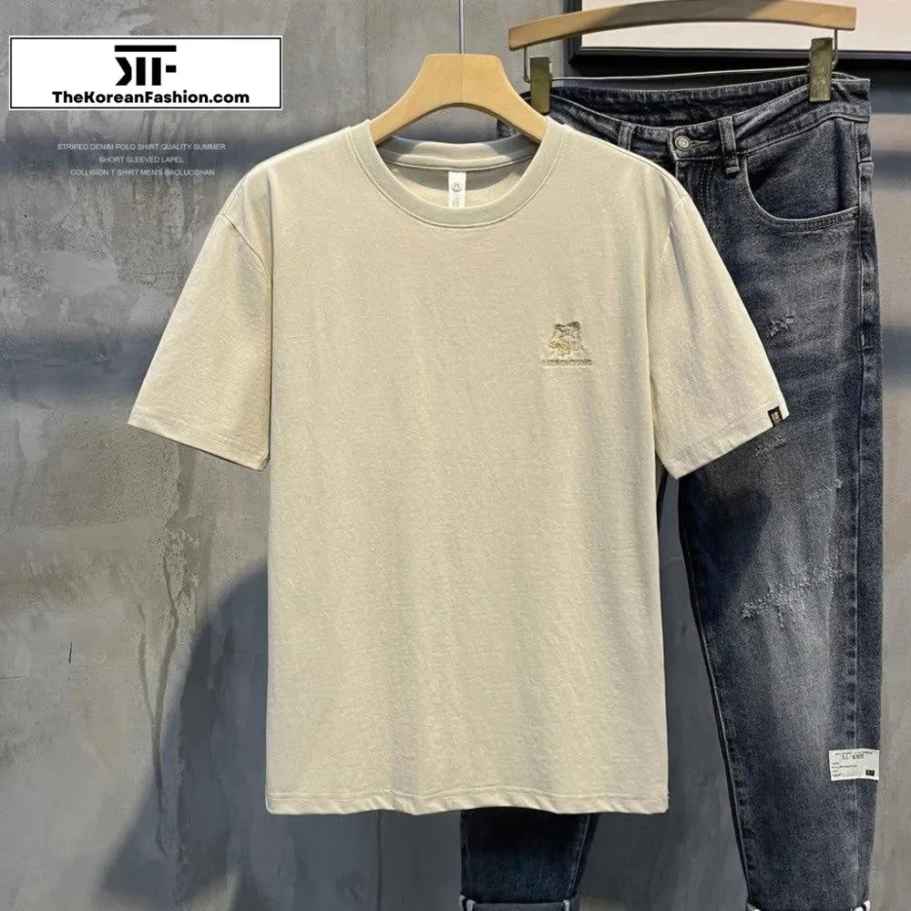 Embroidery Round Neck T-Shirt