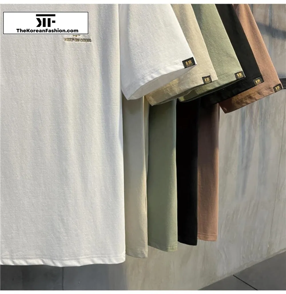 Embroidery Round Neck T-Shirt