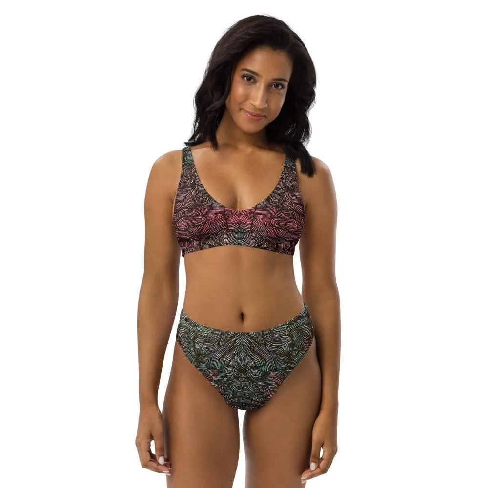 Explosive Thoughts Recycled high-waisted bikini