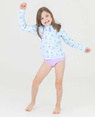 Fairytale Garden Long Sleeve Zipper Rashguard | 2PC