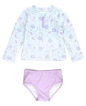 Fairytale Garden Long Sleeve Zipper Rashguard | 2PC
