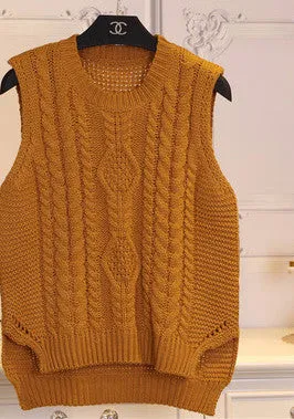 fashion preppy style short design sleeveless pullover sweater female vest women o-neck Solid color girl clothing