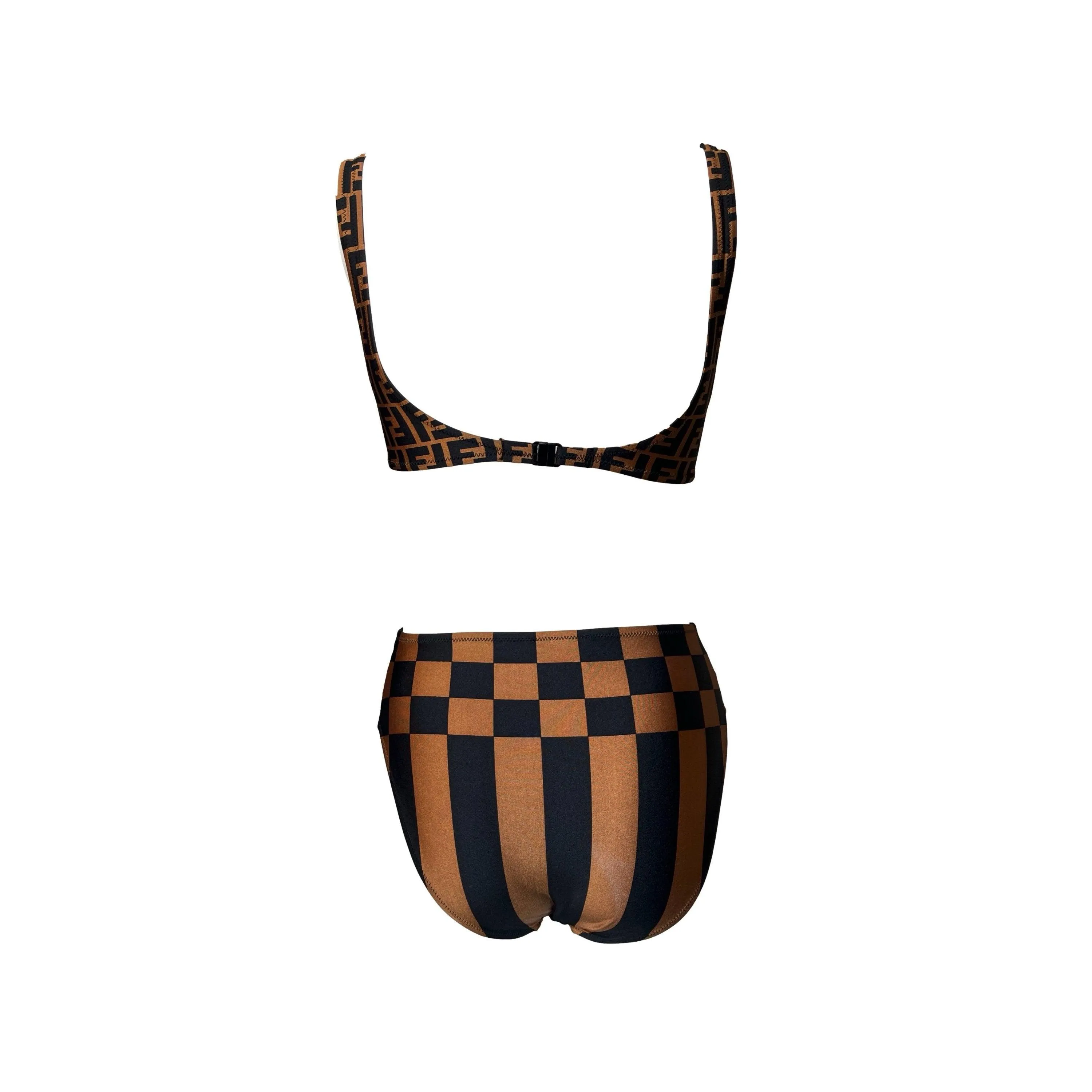 Fendi Bronze Monogram High Waisted Bikini