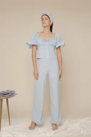 FLOR High Waist Culottes (Light Blue Chambray)
