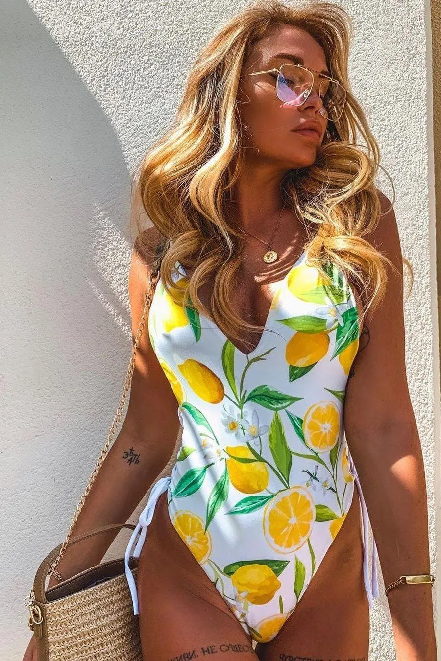 floral high waisted One Piece