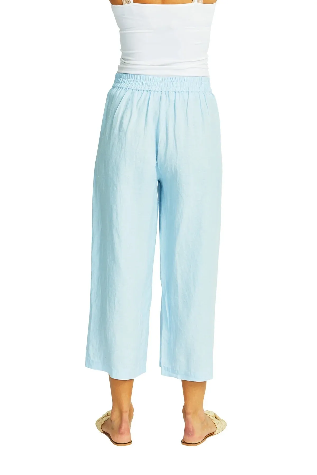 Gaby Linen Button Culotte Pants - Nordic