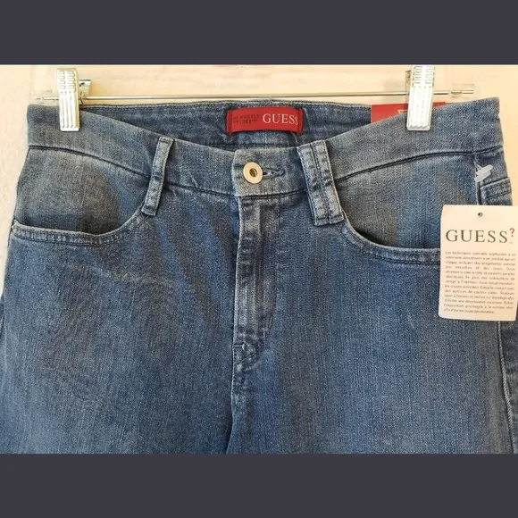 Guess NWT Wide Leg Frayed Hem Denim Culottes Sz 27