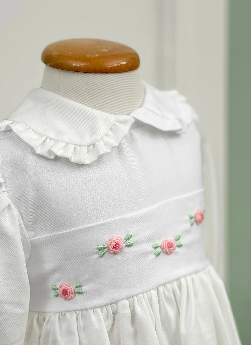 Handmade Roses Celebration Dress Long Sleeve