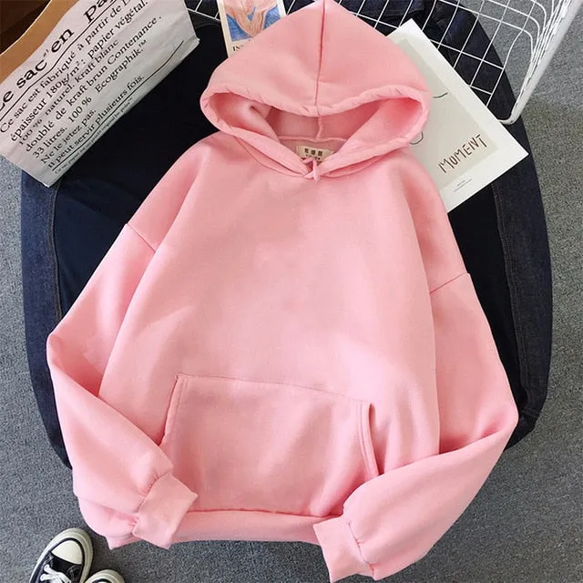 Hands print Oversized Womens hoodie Kawaii Loose Streetwear Sweatshirts Women Hooded Simple Pullovers Korean Style Warm