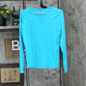 Hang Ten Womens Long Sleeve Knit Rash Guard 1678e9d727953c Aqua Blue S